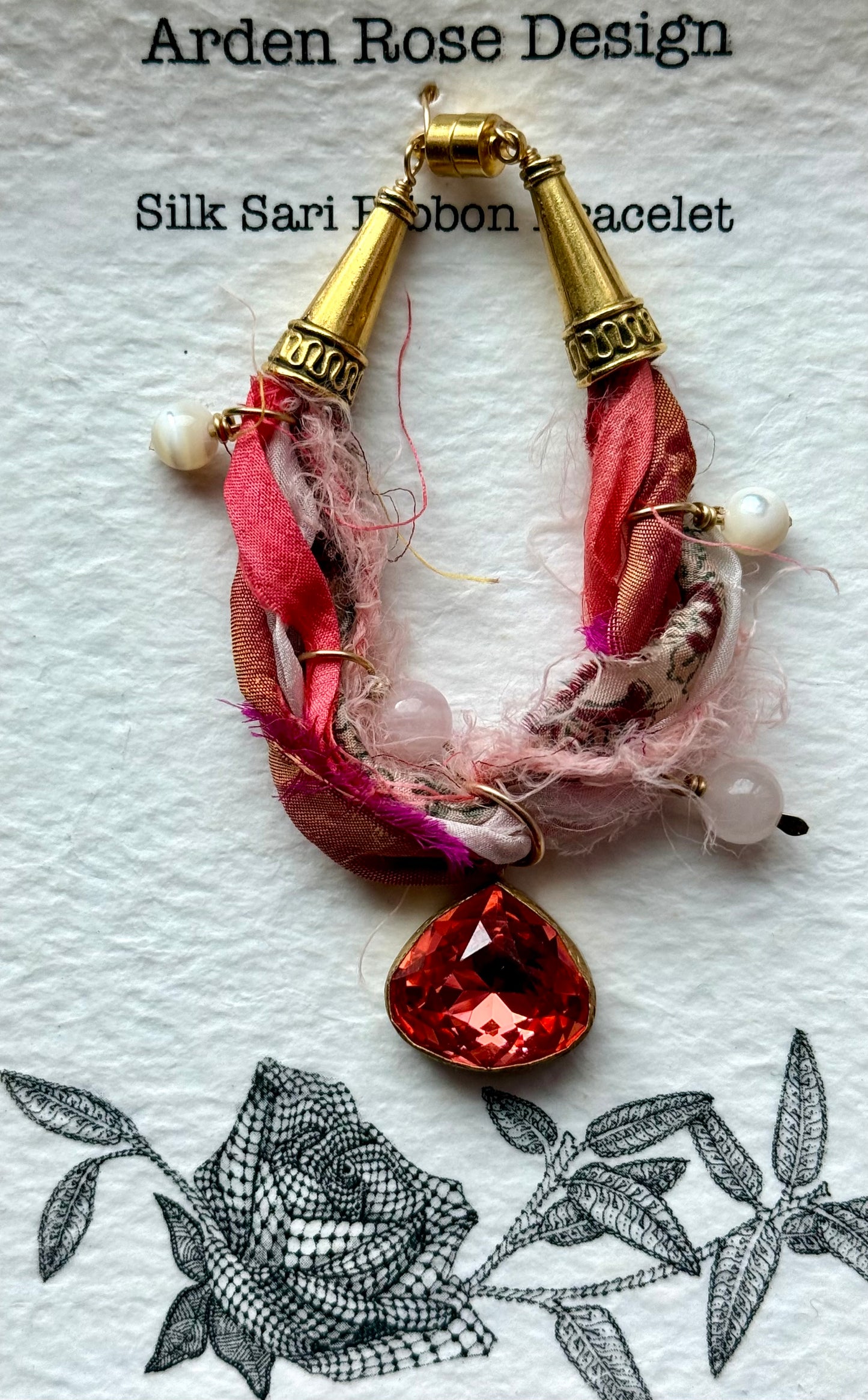 Sari Ribbon Bracelet - Pink