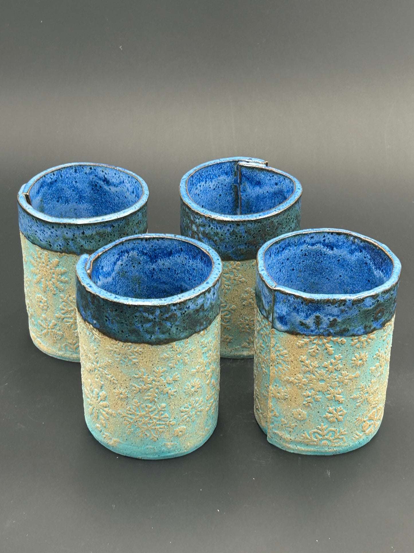 Blue Snowflake Tumblers (set of 4)