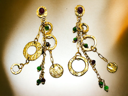 “Romani” bronze, dangle earrings