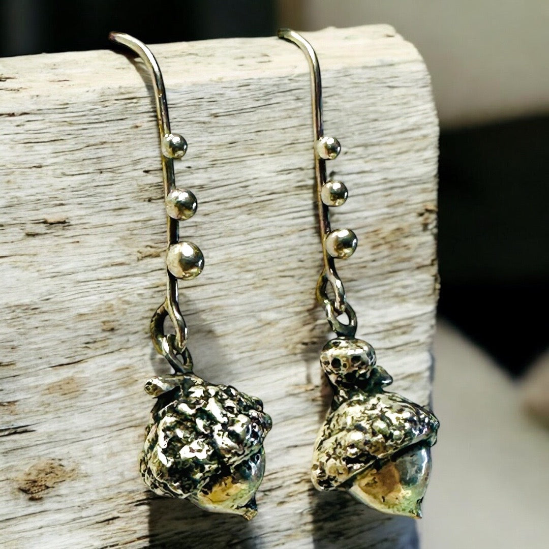 Silver Acorn Earrings
