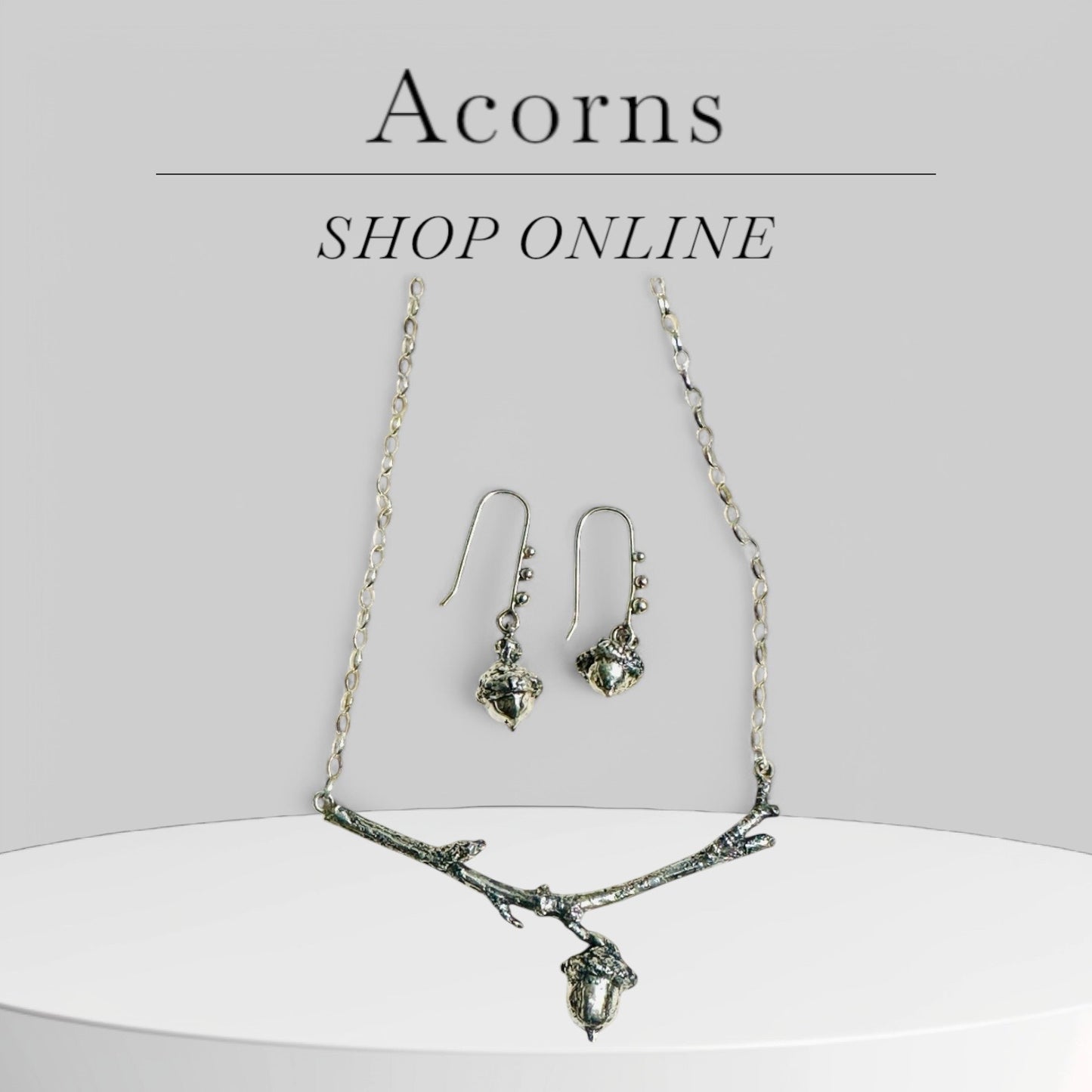 Silver Acorn Earrings