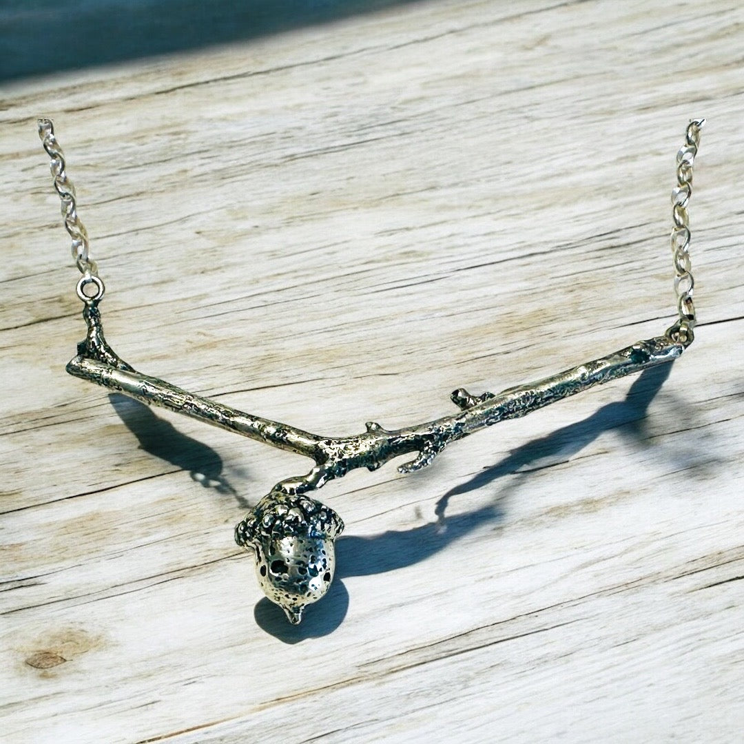 Silver Acorn Necklace