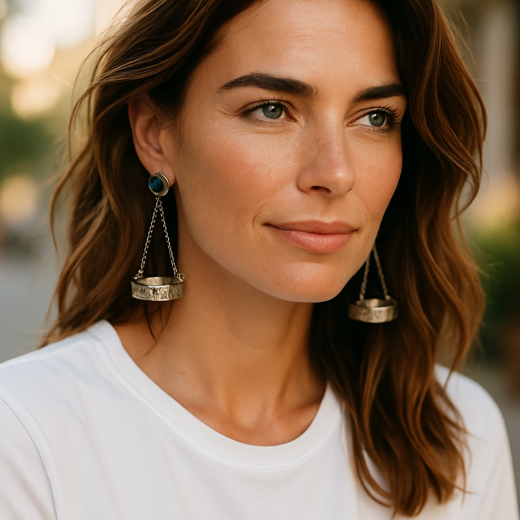 Flower Hoop Sterling Silver Earrings