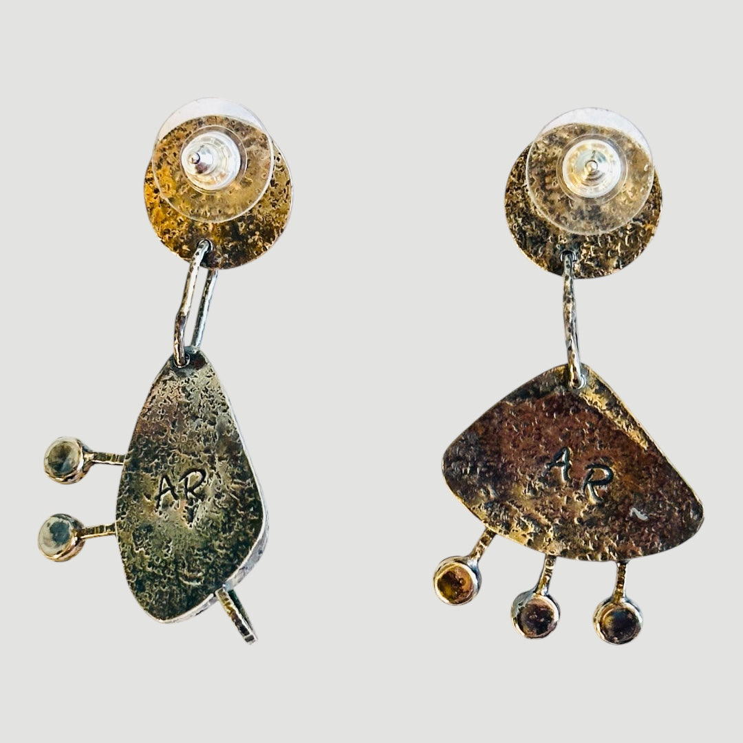 Roswell Earrings with White Buffalo and Turquoise