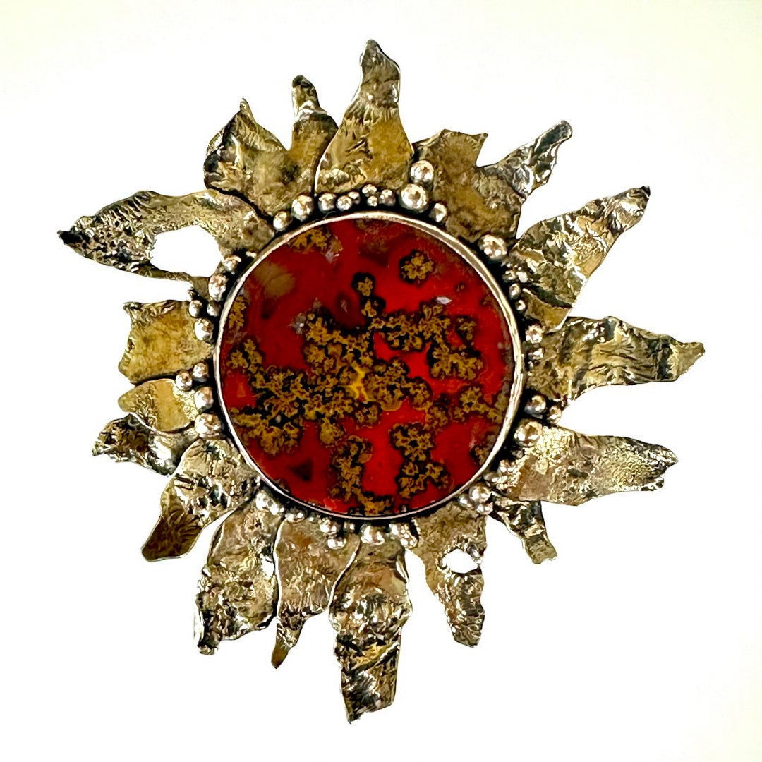 Sunflower Bronze Brooch