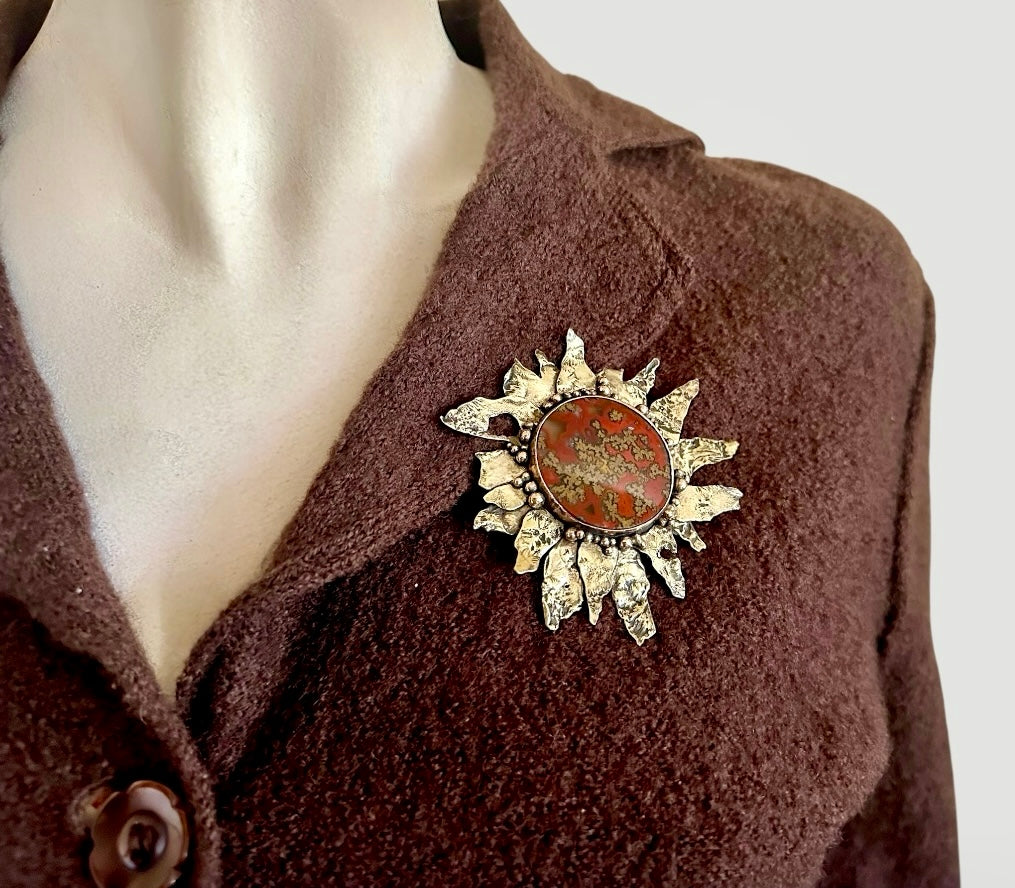 Sunflower Bronze Brooch