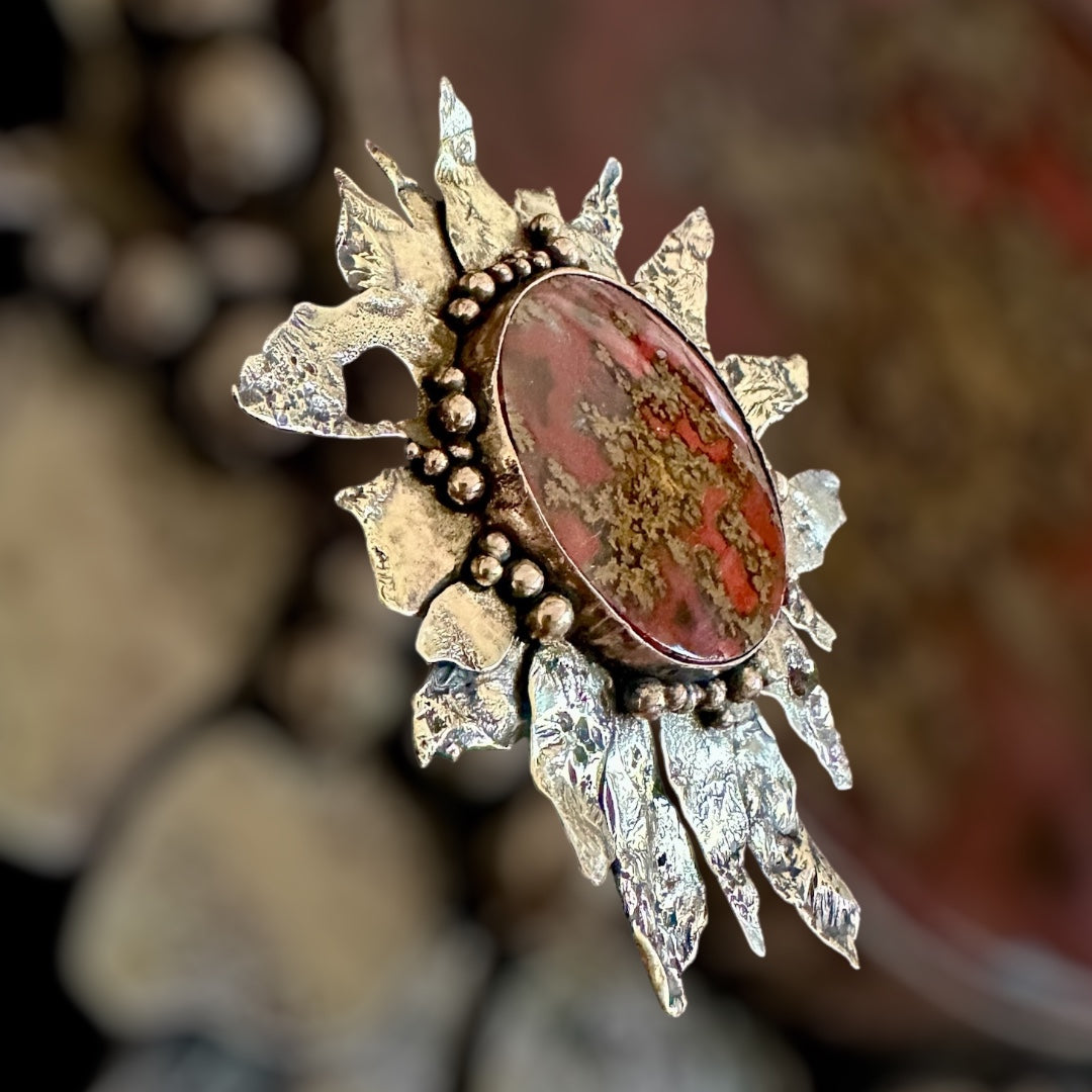 Sunflower Bronze Brooch