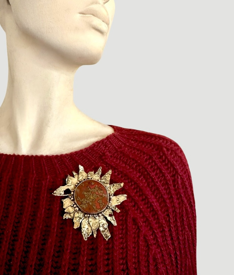 Sunflower Bronze Brooch
