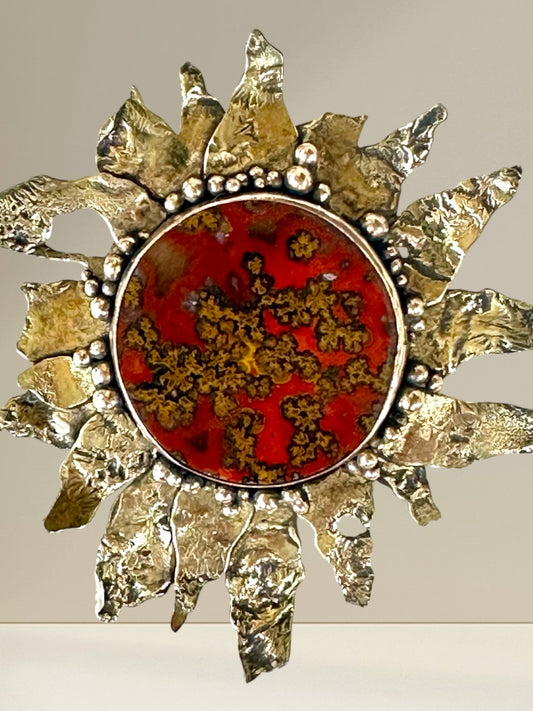 Sunflower Bronze Brooch