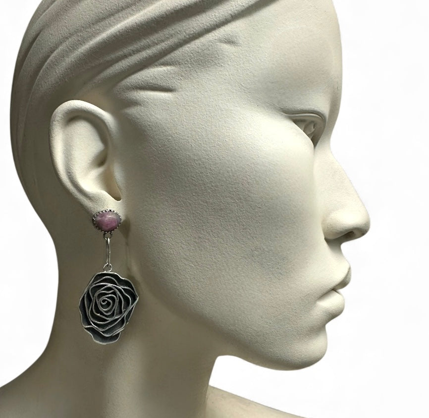 Romance and Roses, Sterling silver earrings