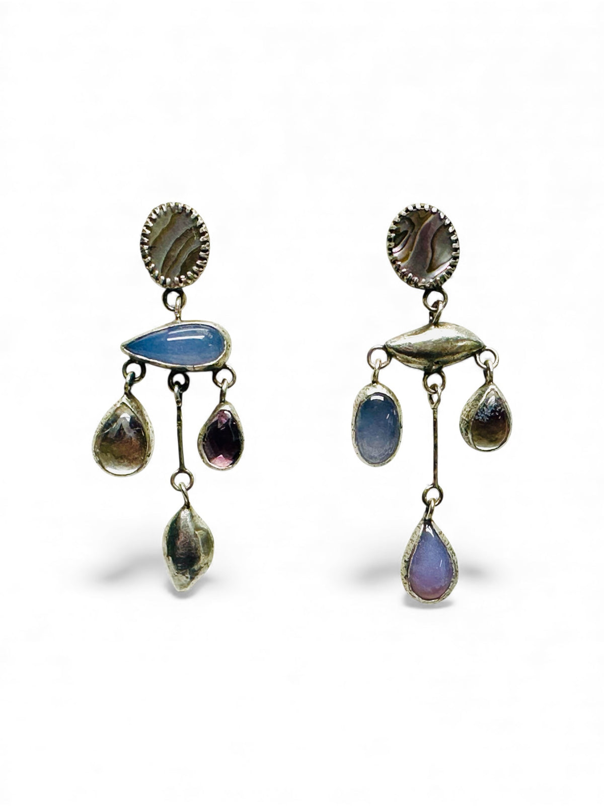 Purpleish Chandelier Earrings in Sterling Silver