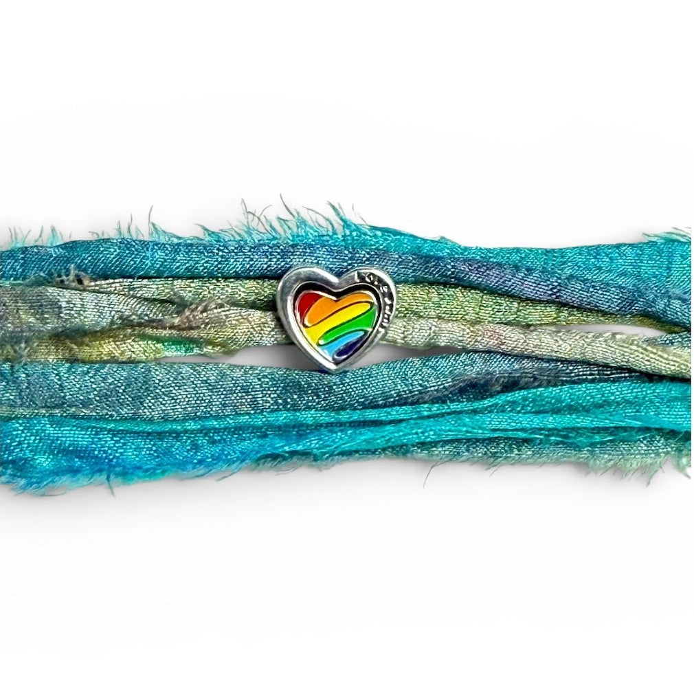 Sari Ribbon Wrap Bracelet - Love Wins in Blue