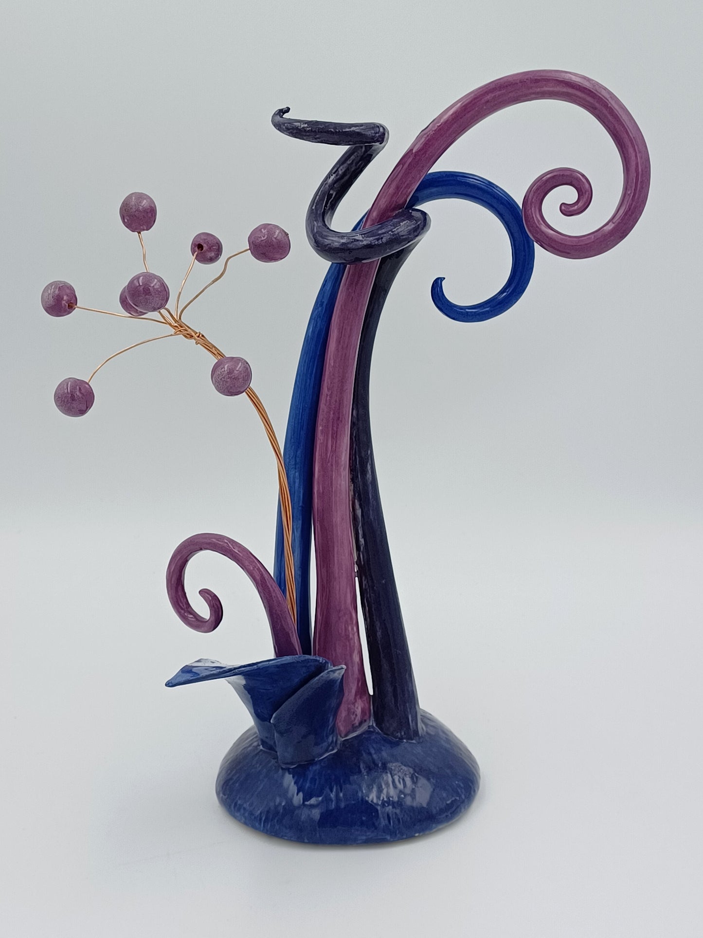 Purple and Blue Garden Tendrils Sculpture