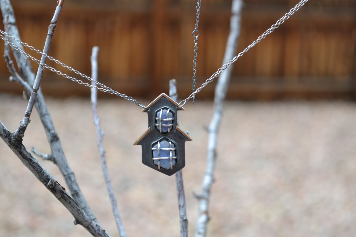 Sapphire Spirit House Pendant