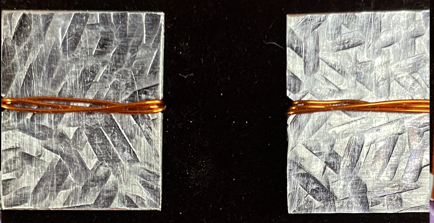 Hammered Aluminum with Copper Wire Wrap (Posts)