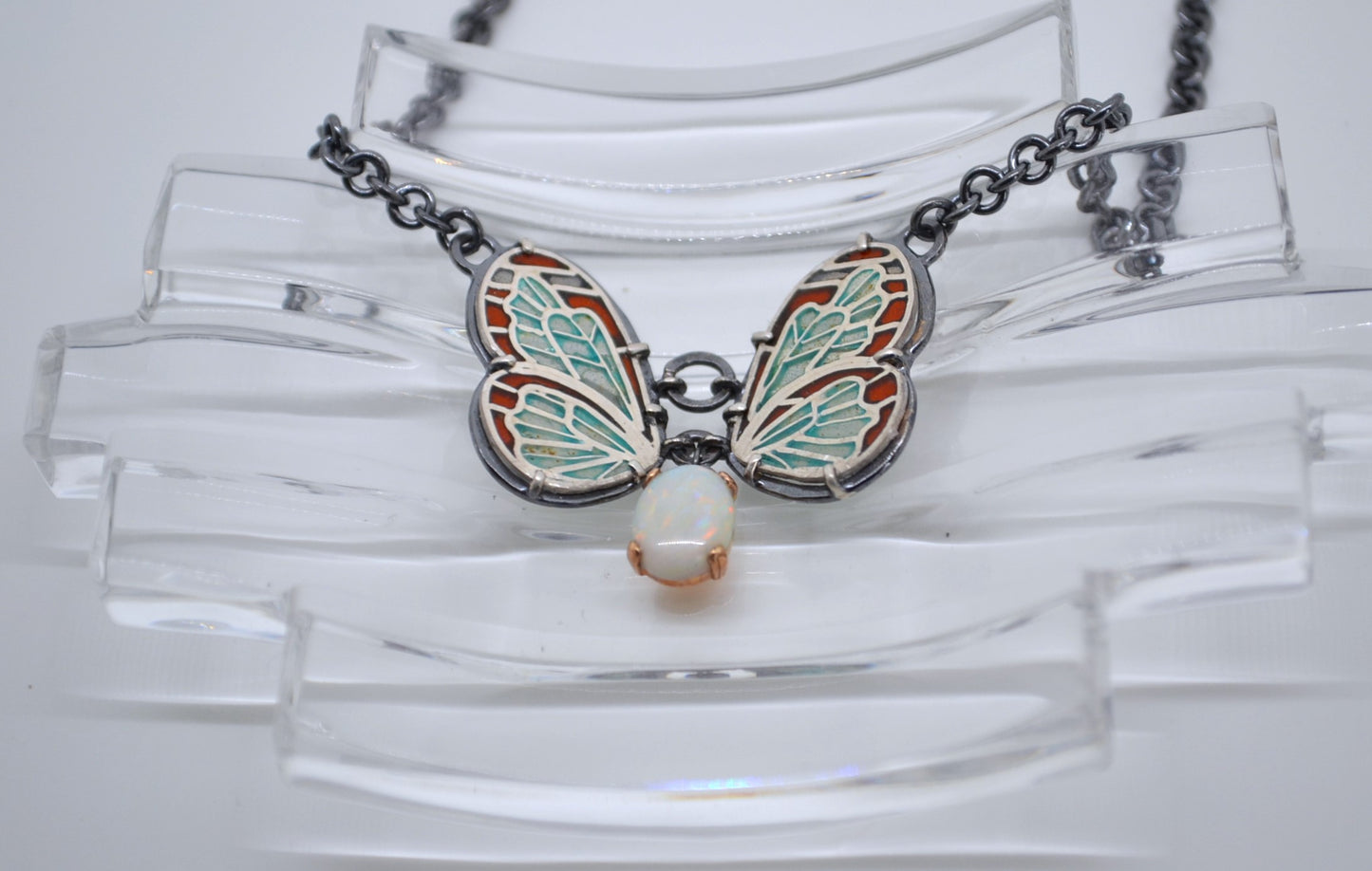 Glasswing Butterfly Necklace