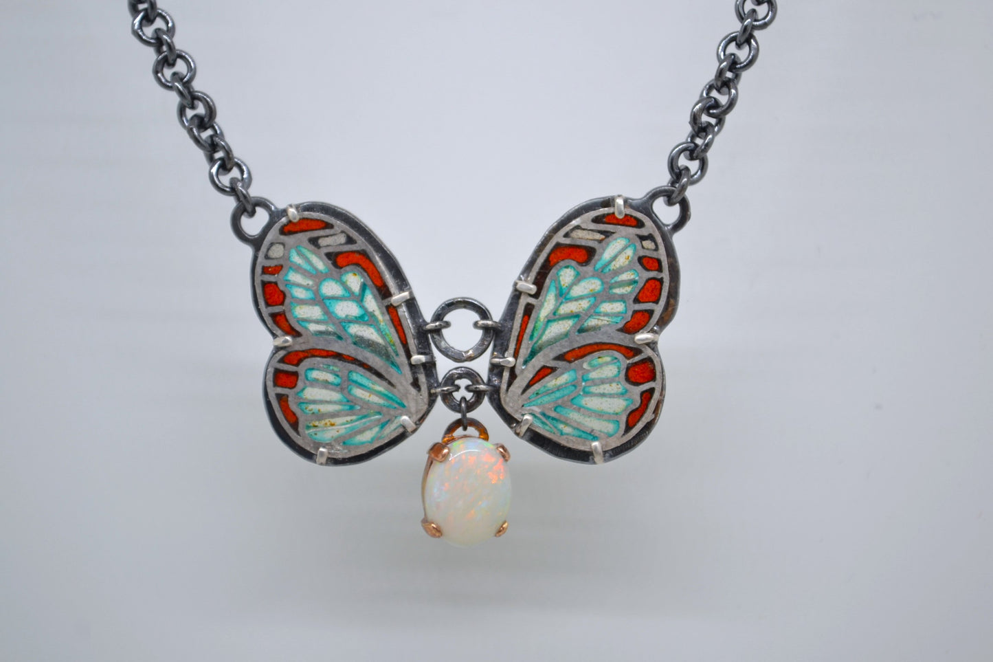Glasswing Butterfly Necklace