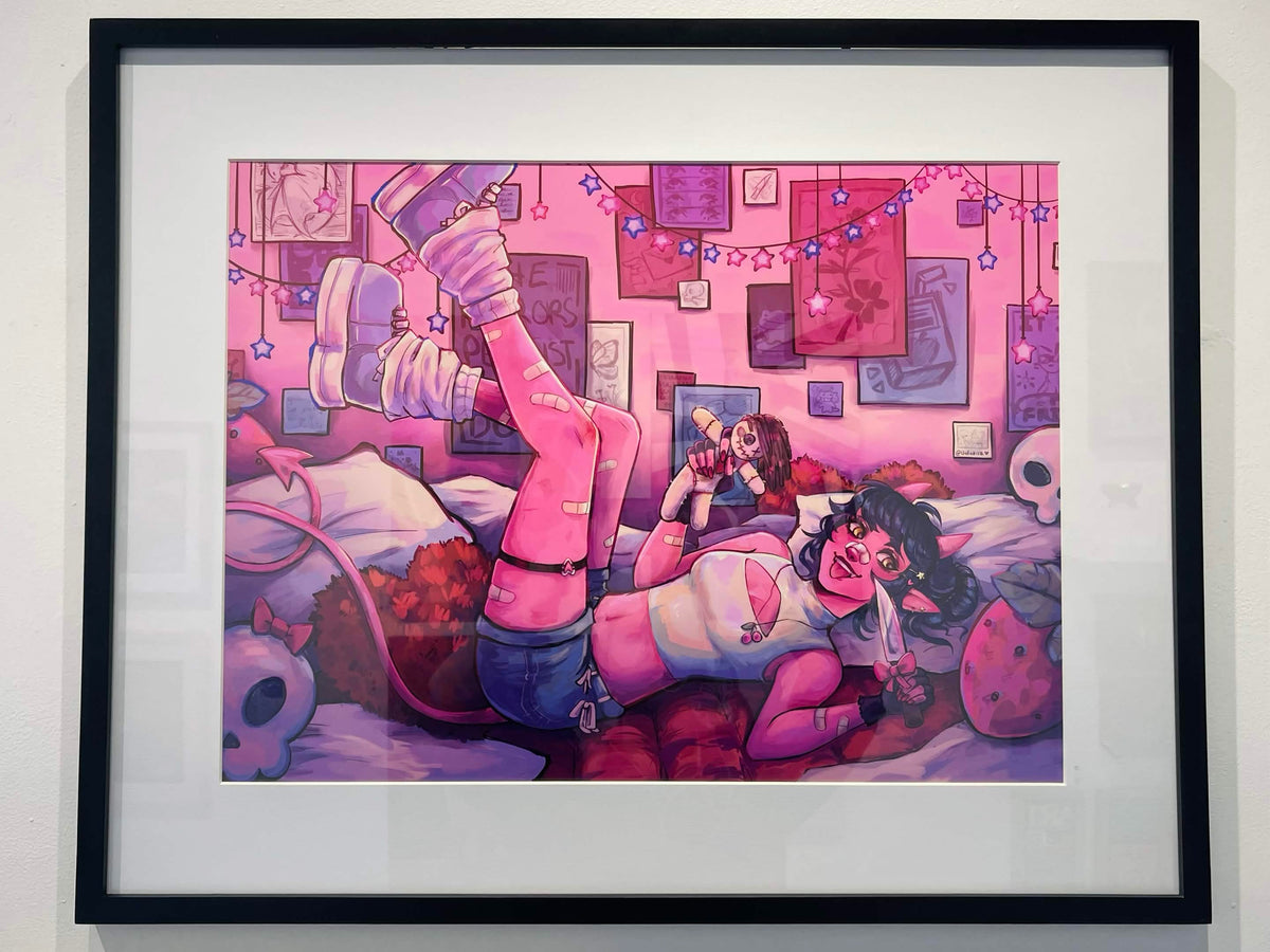 Hyperpop - Framed Digital Illustration by Valatiie