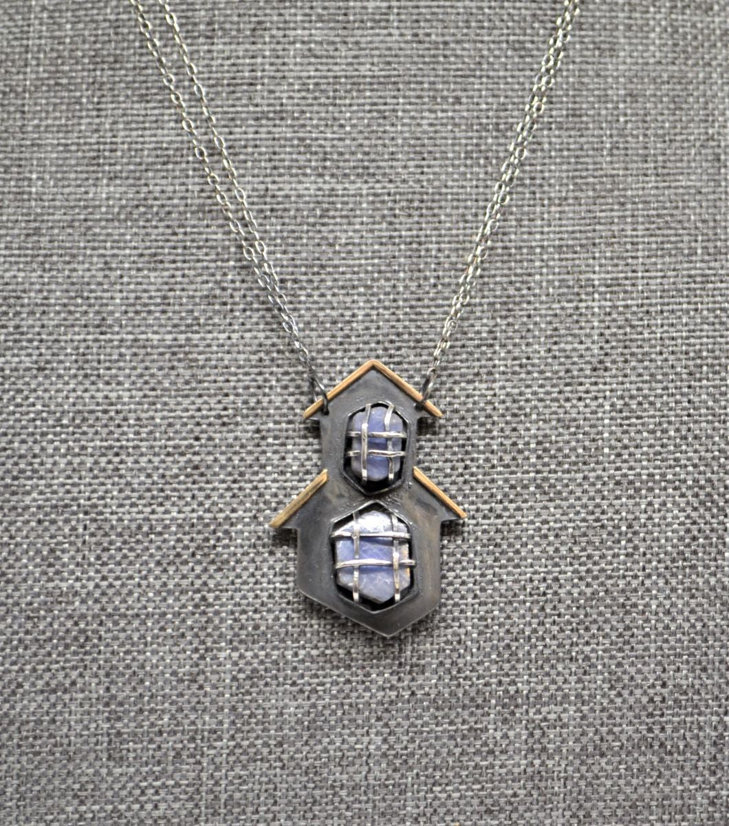 Sapphire Spirit House Pendant