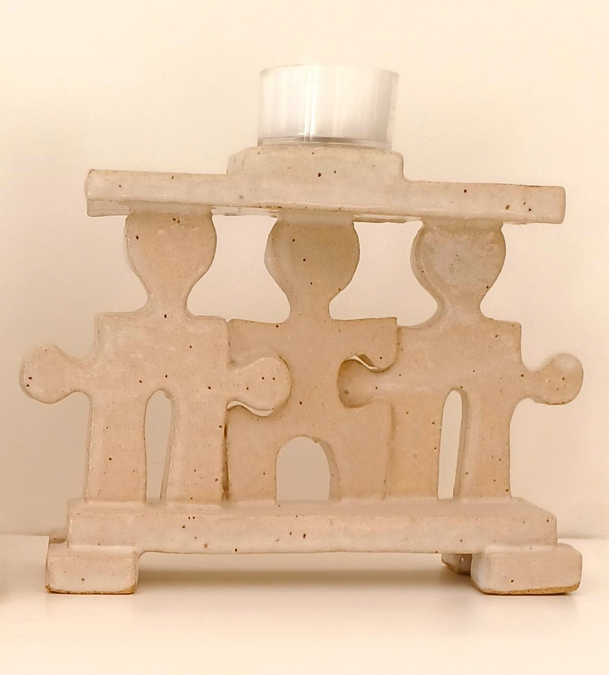 3 Person Puzzle People Votive Holder