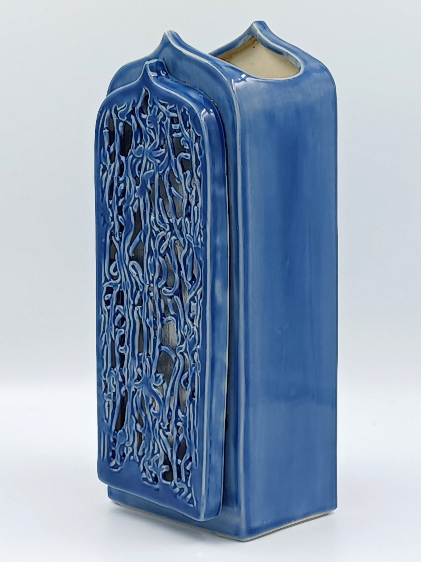 Blue Lattice Vase