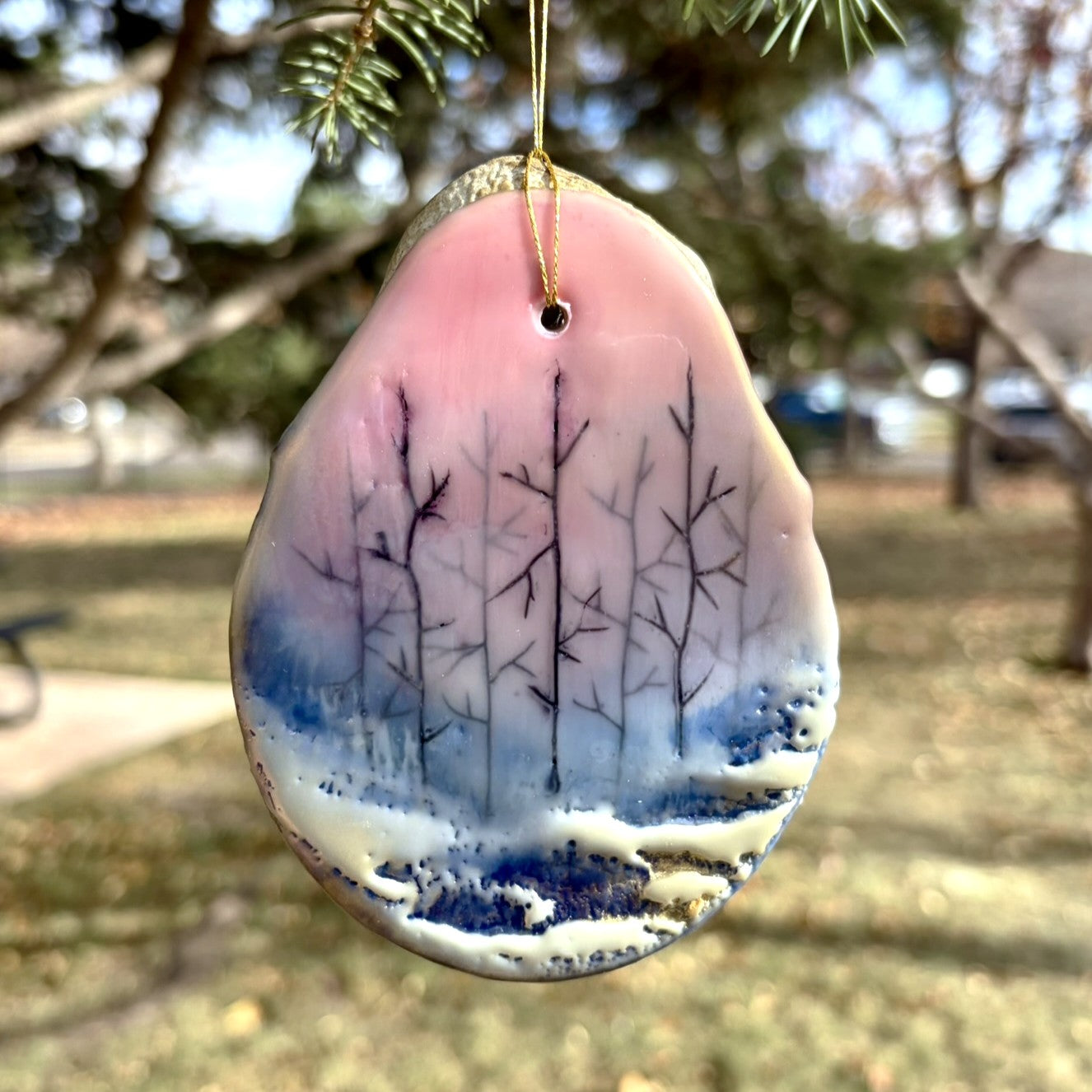 Encaustic Ornaments - Alpenglow Pink