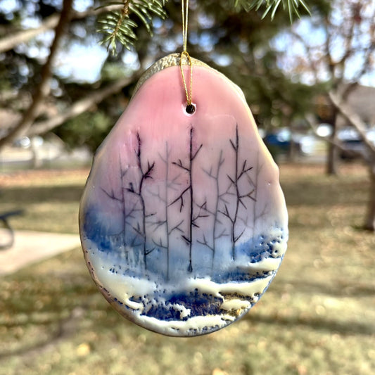 Encaustic Ornaments - Alpenglow Pink