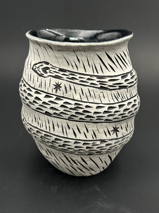 Snake Sgraffito Vase