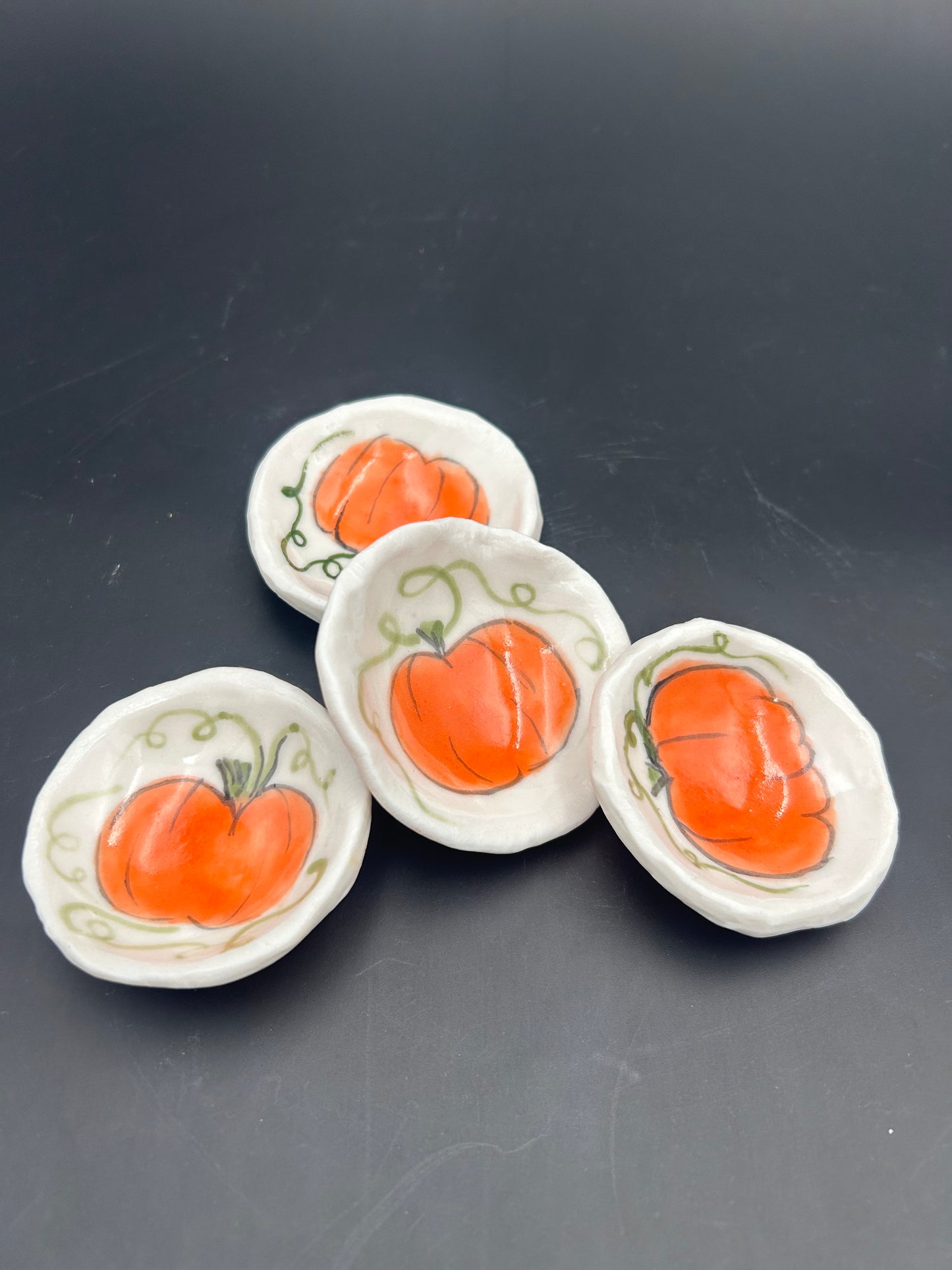 Porcelain Pumpkin Trinket Dish