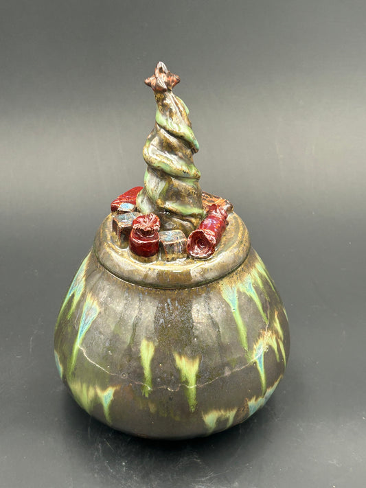Holiday Tree Lidded Jar