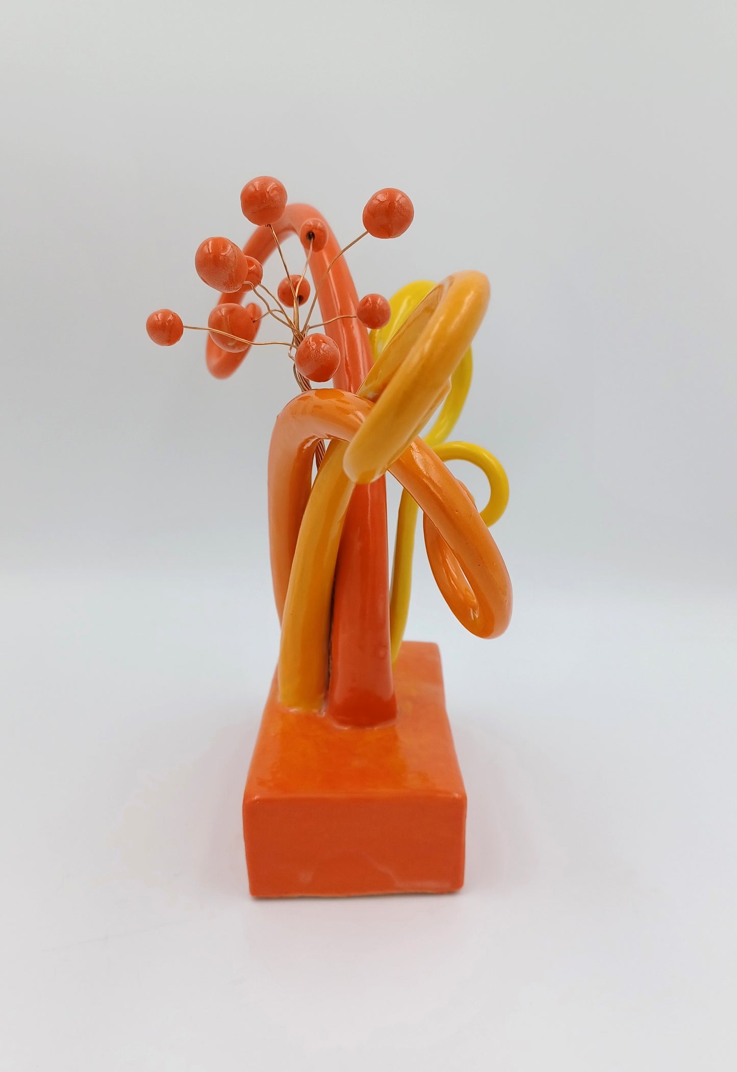 Large Garden Orange Tendrils Sculpture