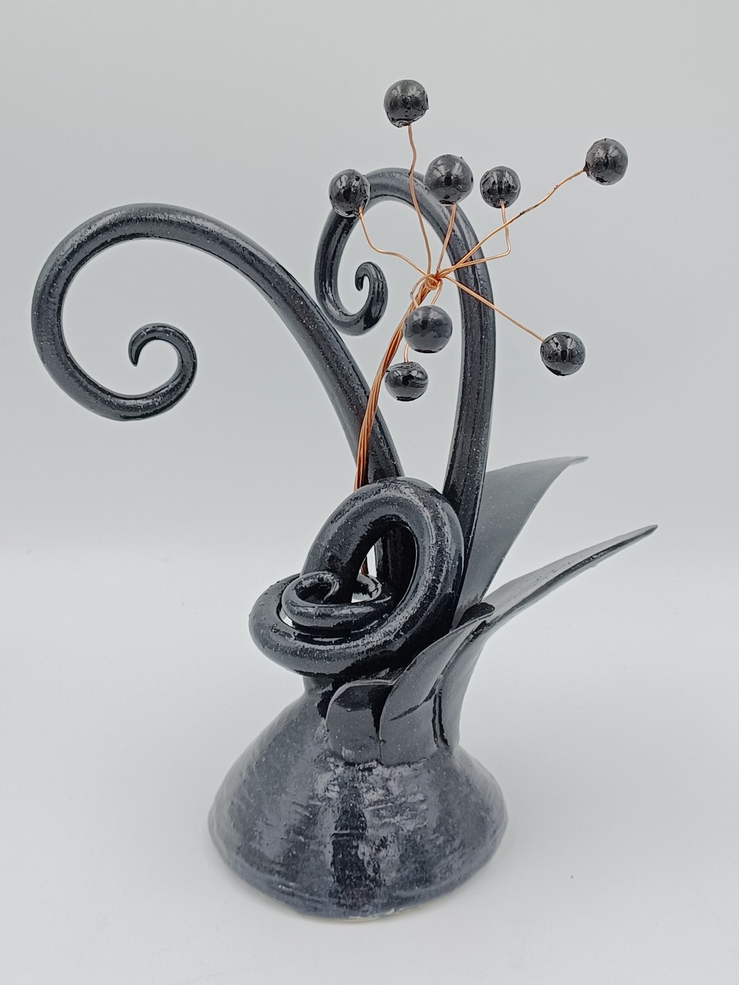 Medium Black Garden Tendrils Sculpture