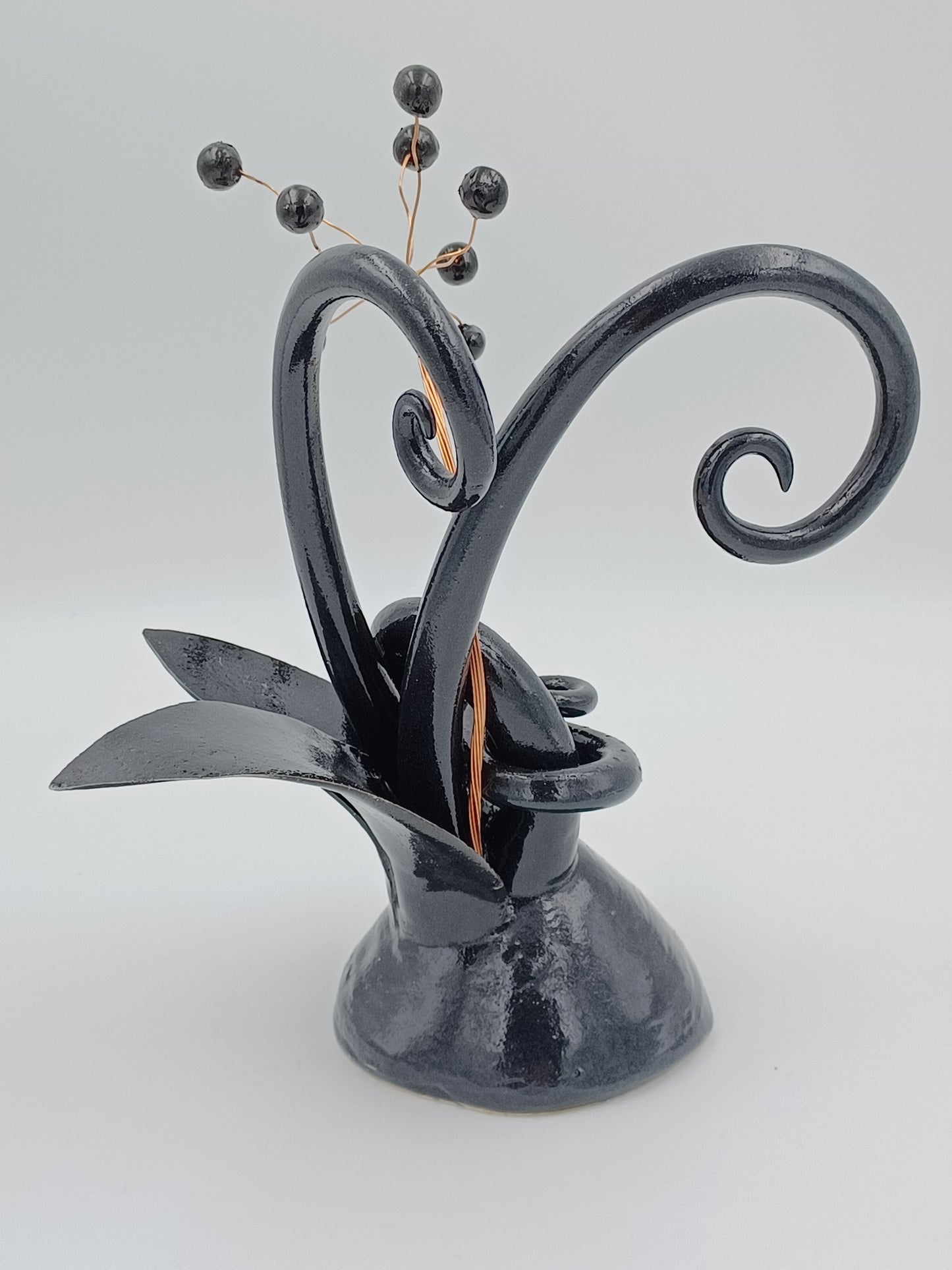 Medium Black Garden Tendrils Sculpture