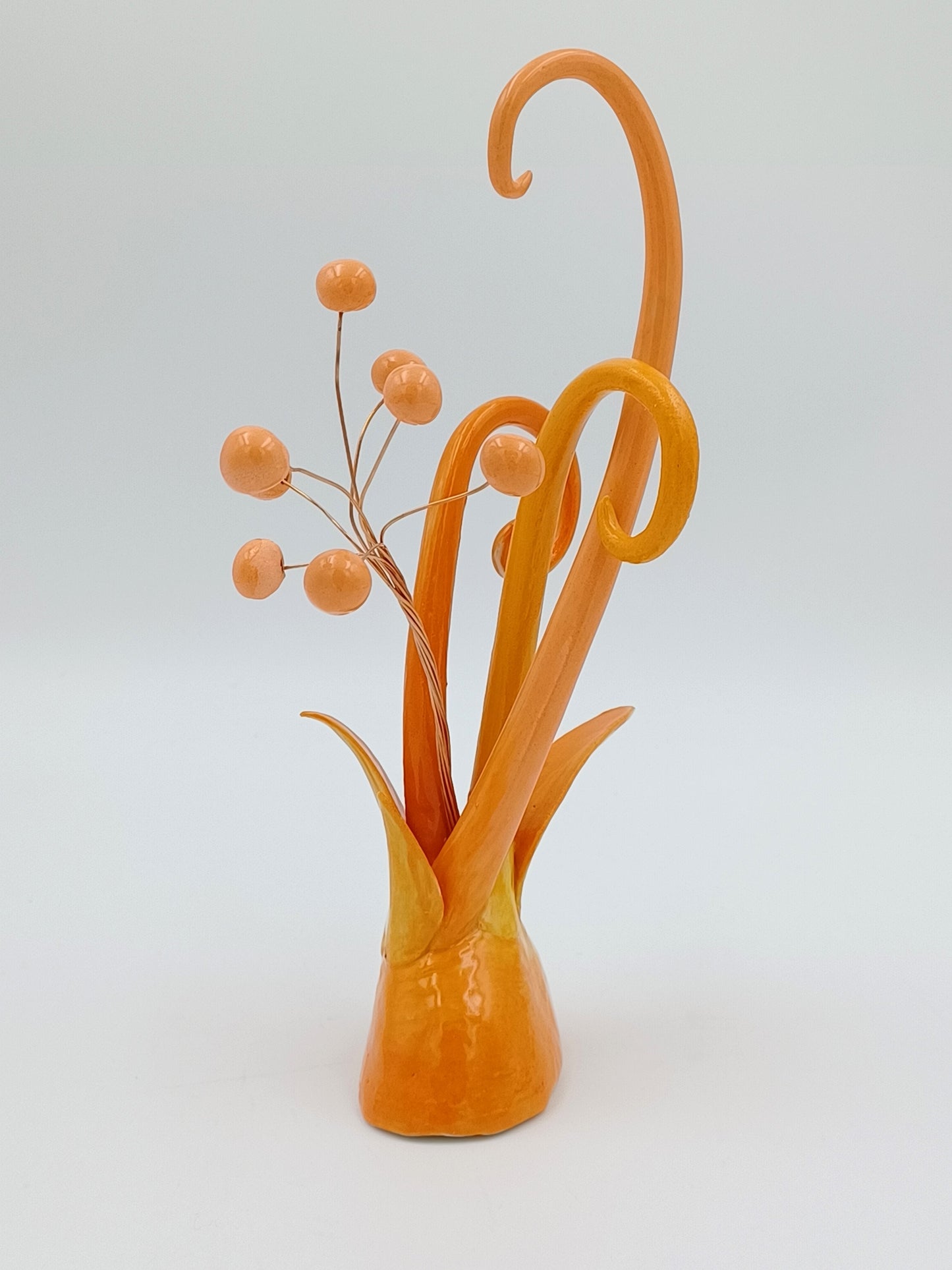 Medium Garden Orange Tendrils Sculpture