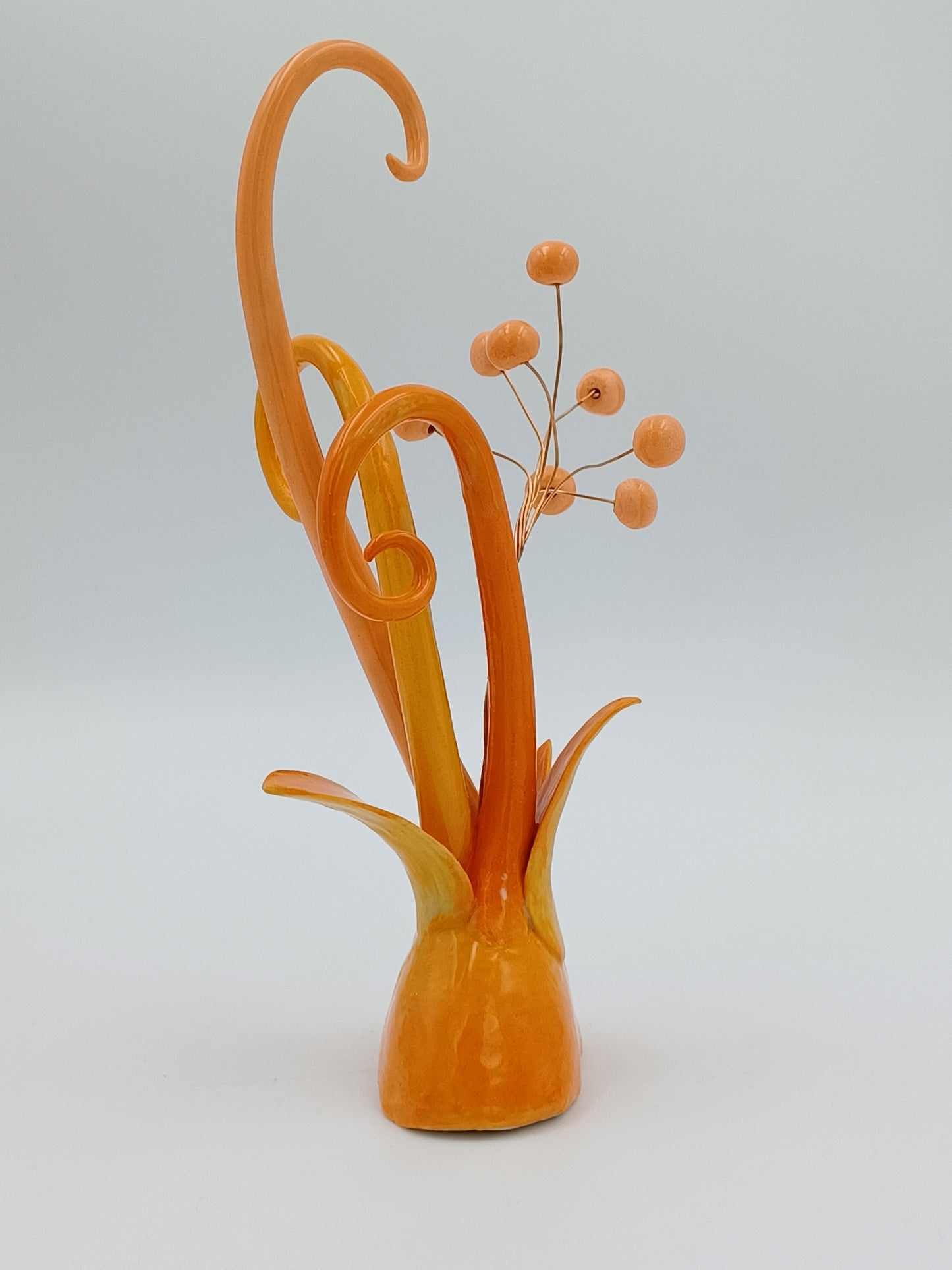 Medium Garden Orange Tendrils Sculpture