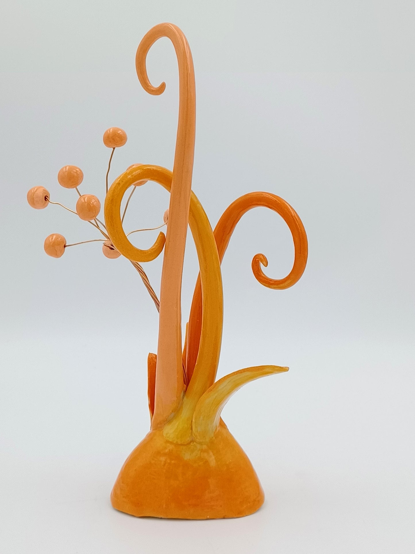 Medium Garden Orange Tendrils Sculpture