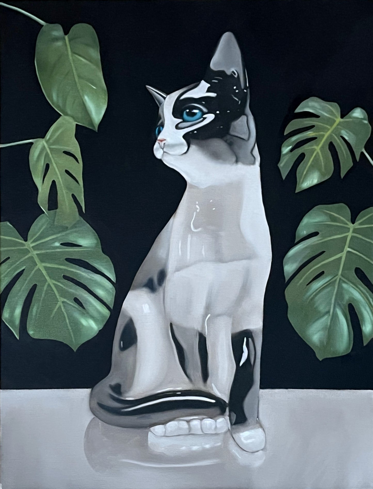 "Monstera" - oil on canvas painting