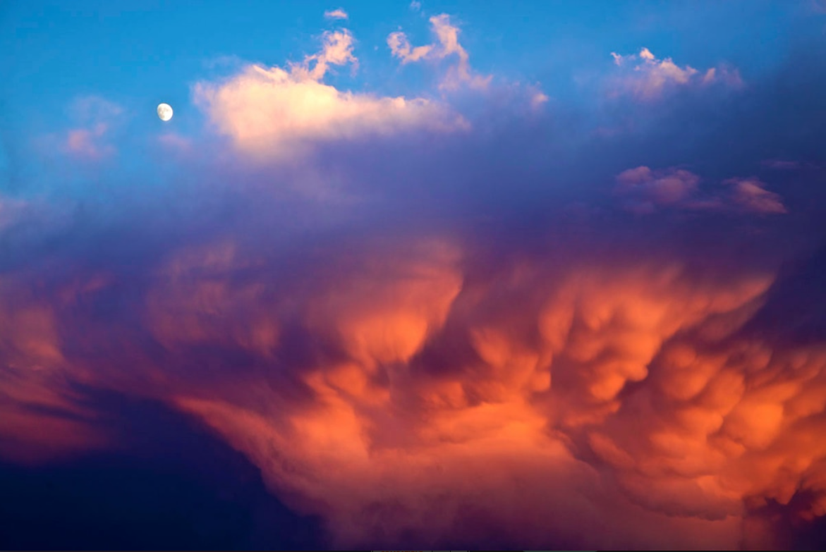 Moon Over Stormclouds (Paper Print)