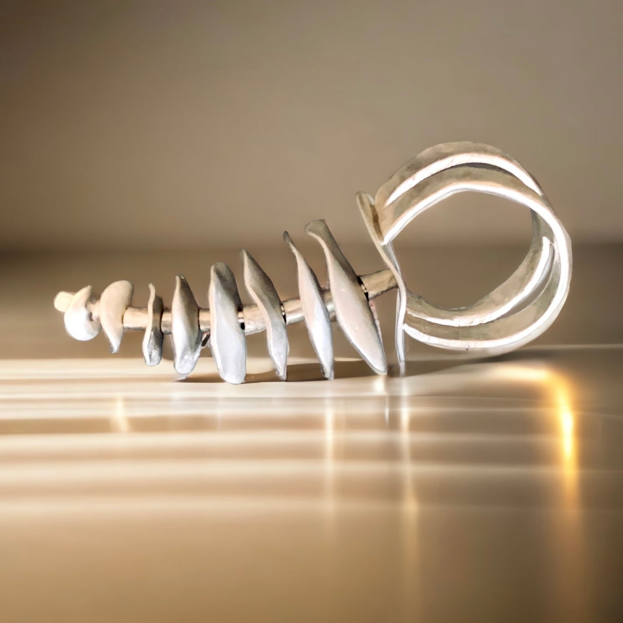 “Lichen” Sterling Silver Sculptural Ring