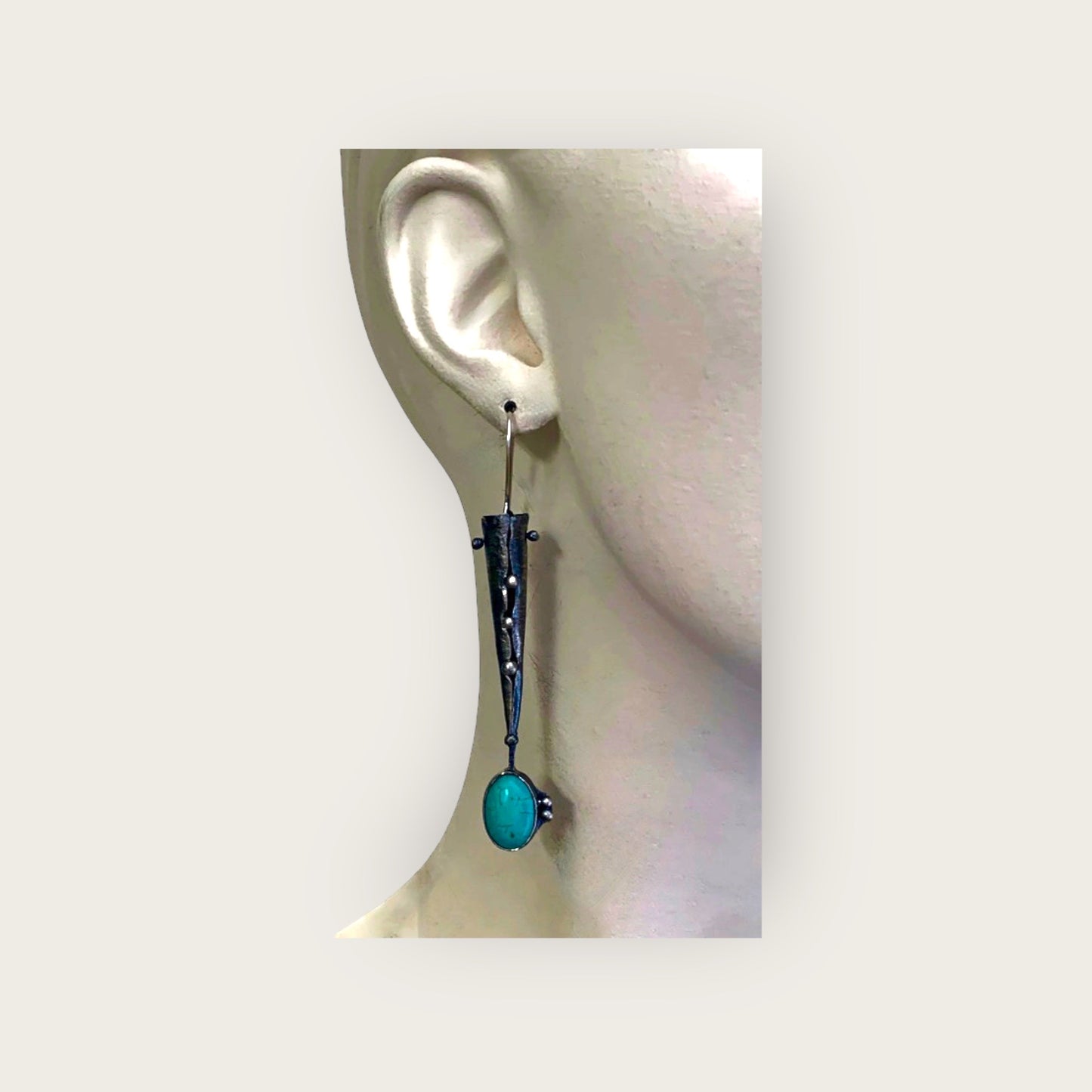“Buttoned Up” sterling silver sculptural earrings
