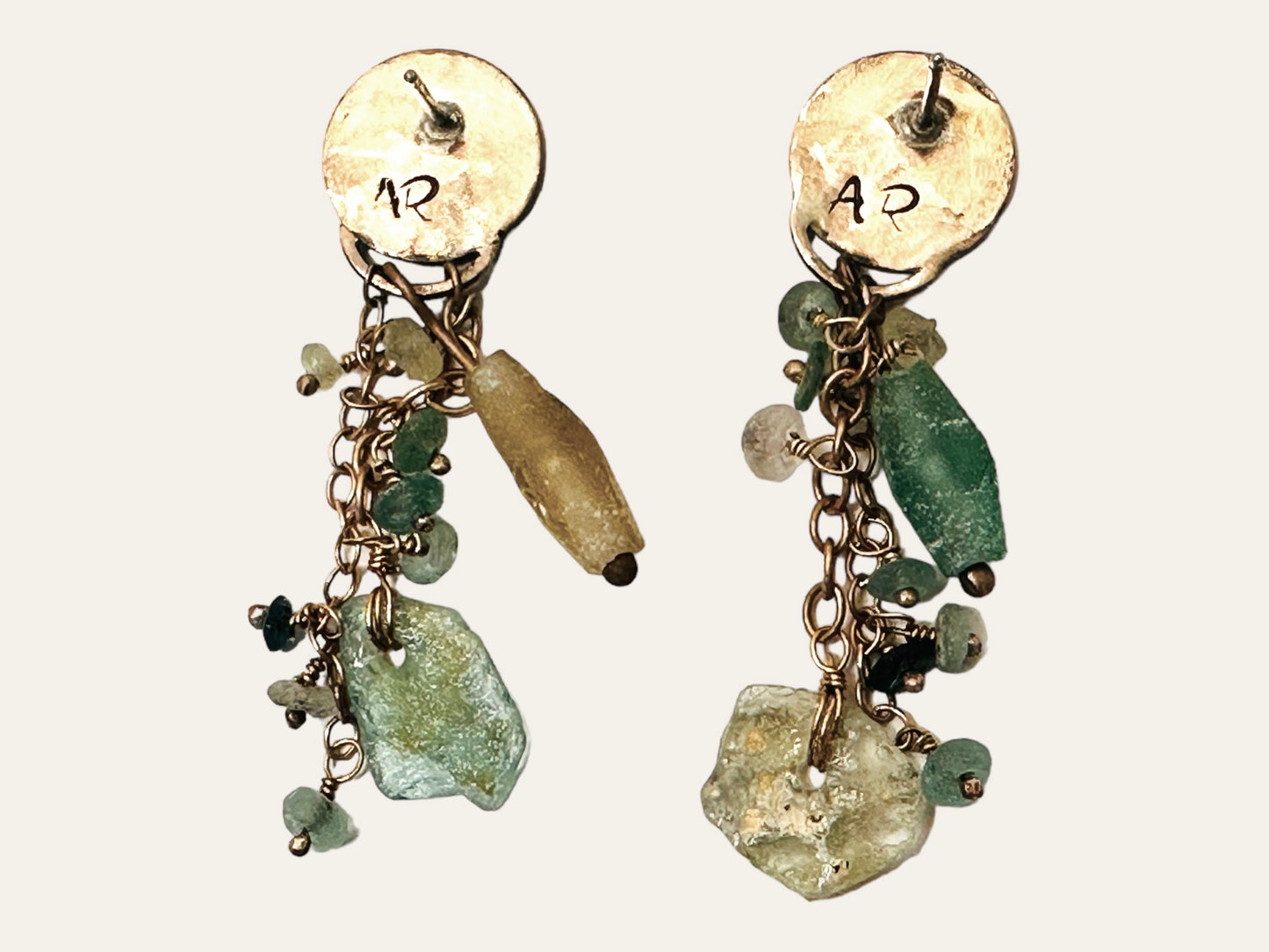 “Roman Glass Dangles” Earrings