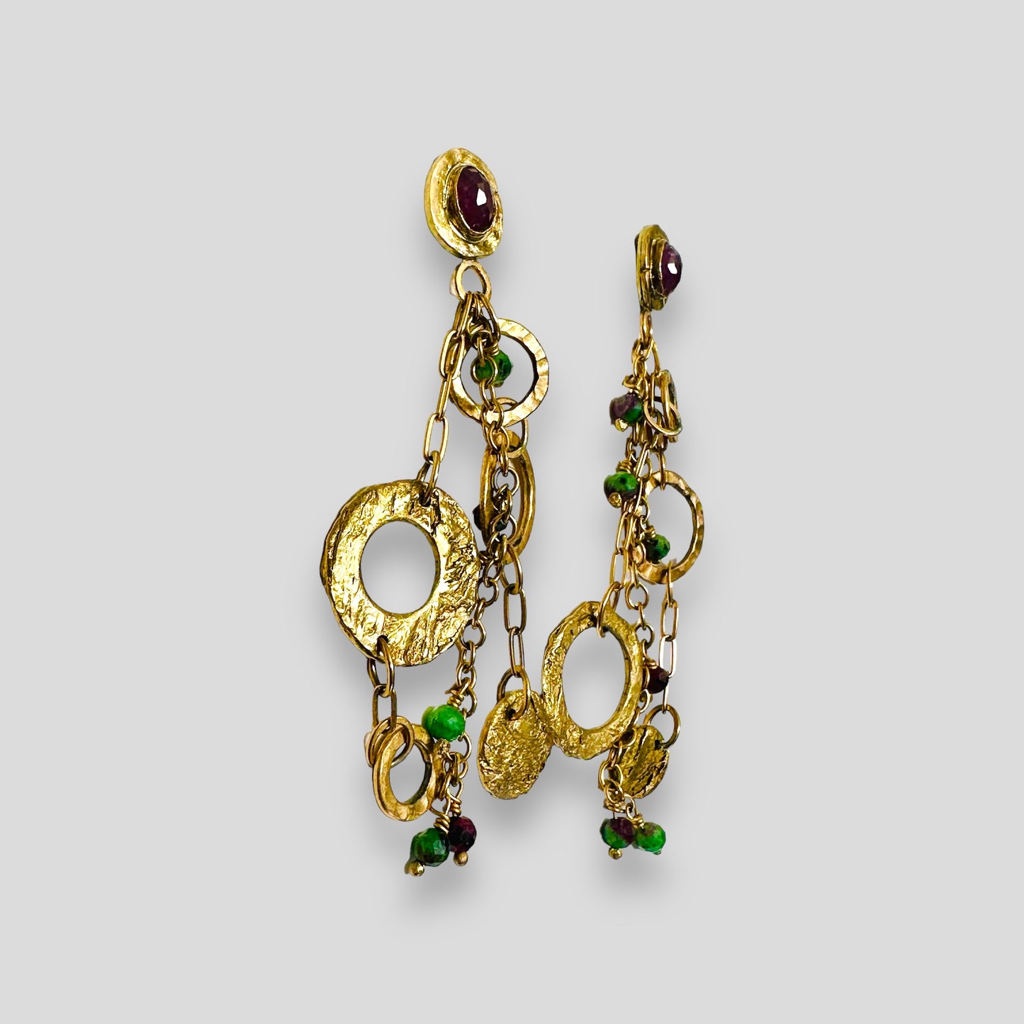 “Romani” bronze, dangle earrings