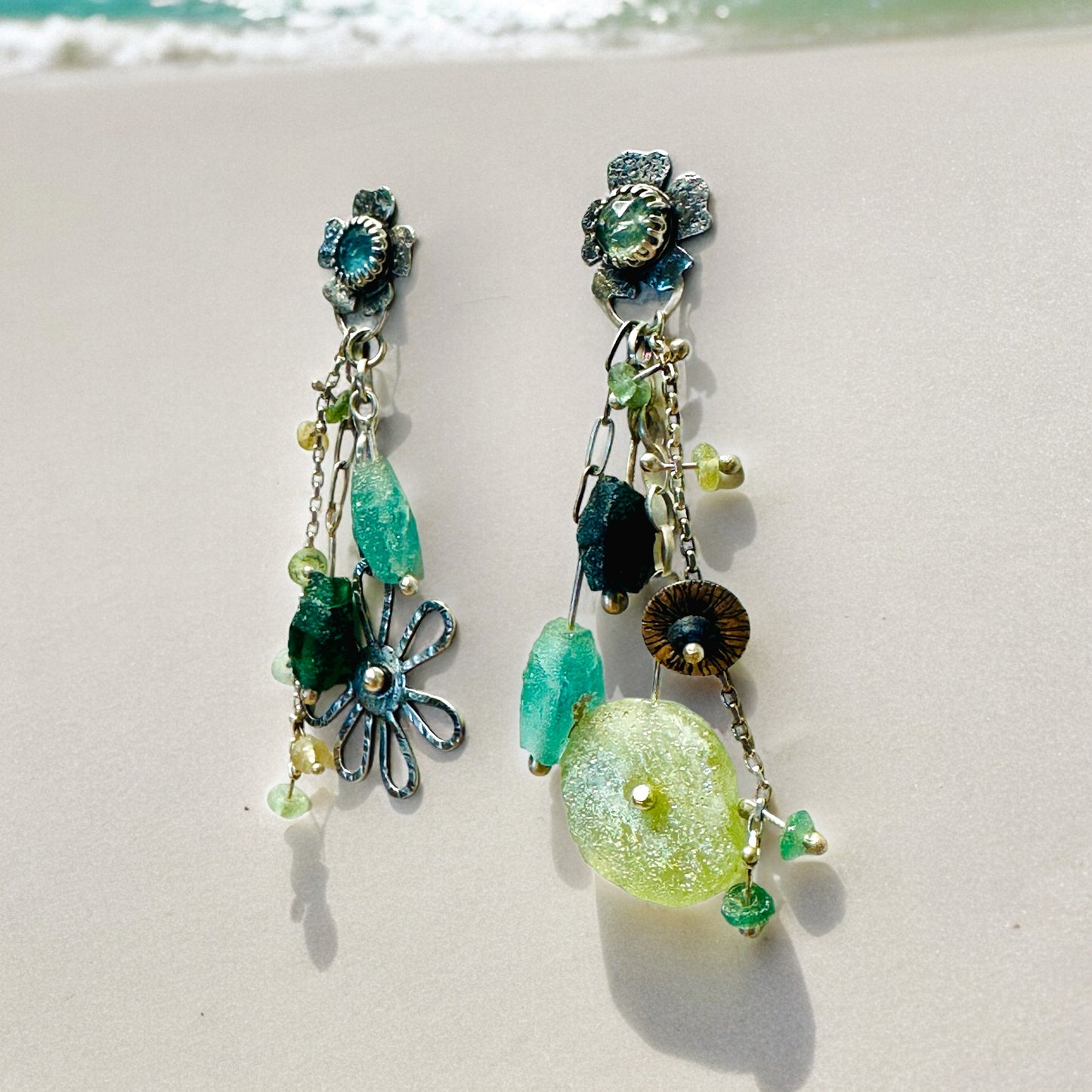 “Fields and Sea” Earrings