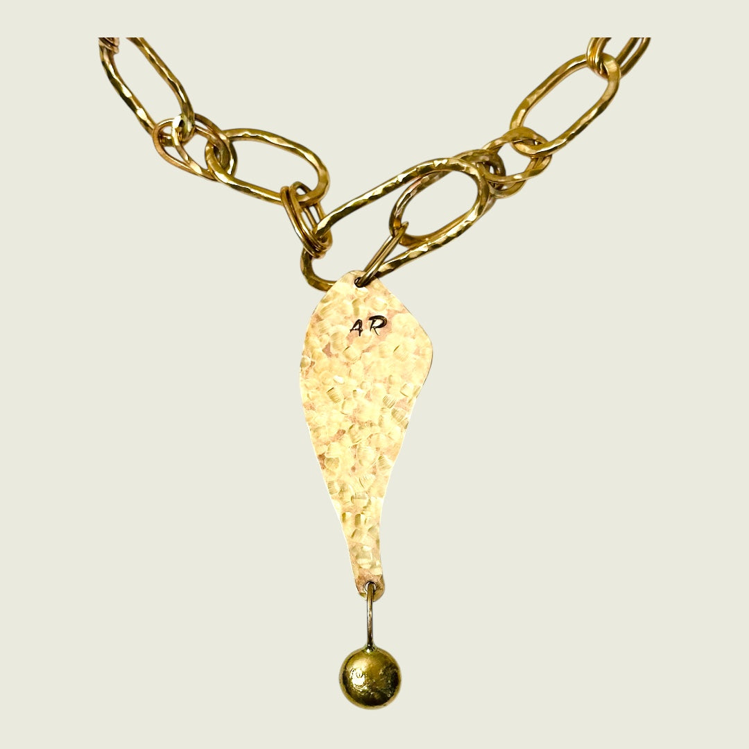 Dagger and Chain Bronze Necklace