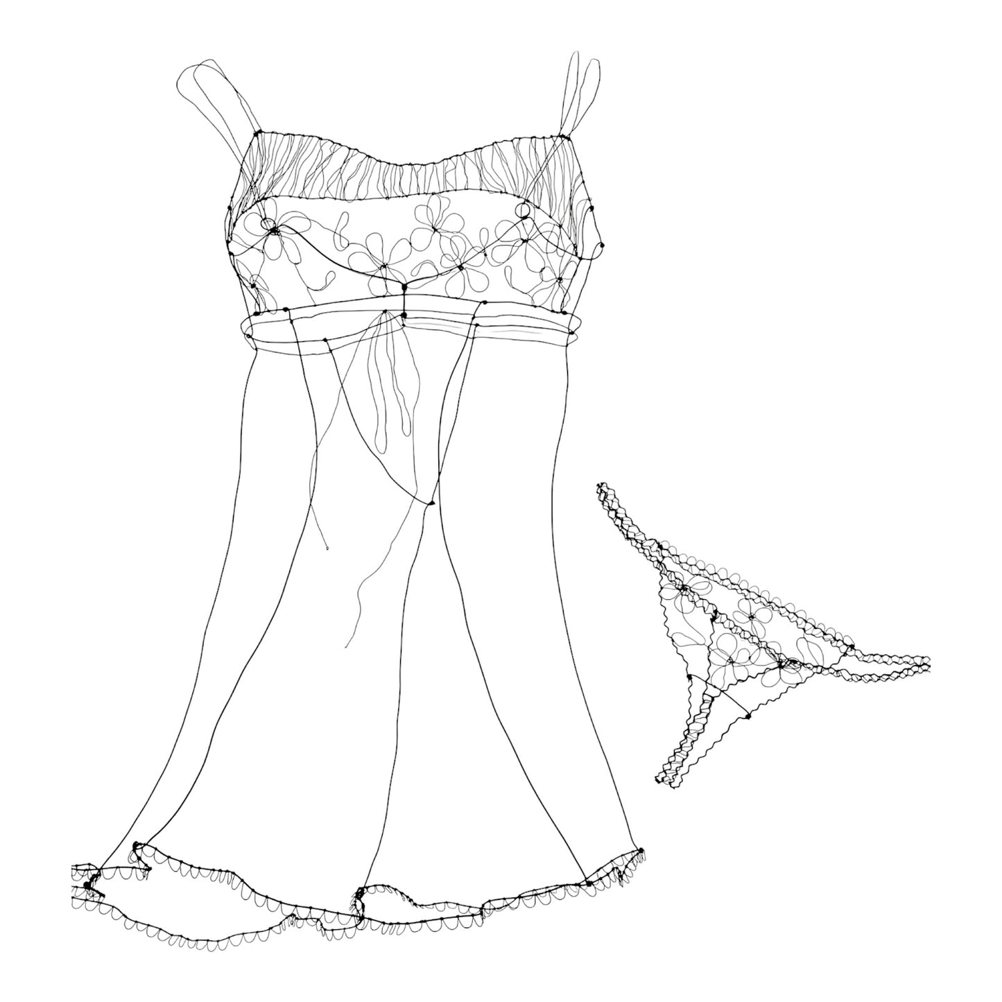 Teddy and Thong Wire Sculpture