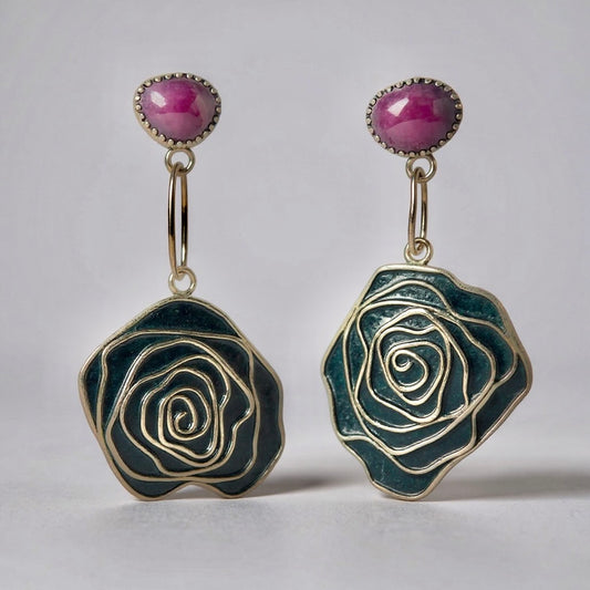Romance and Roses, Sterling silver earrings