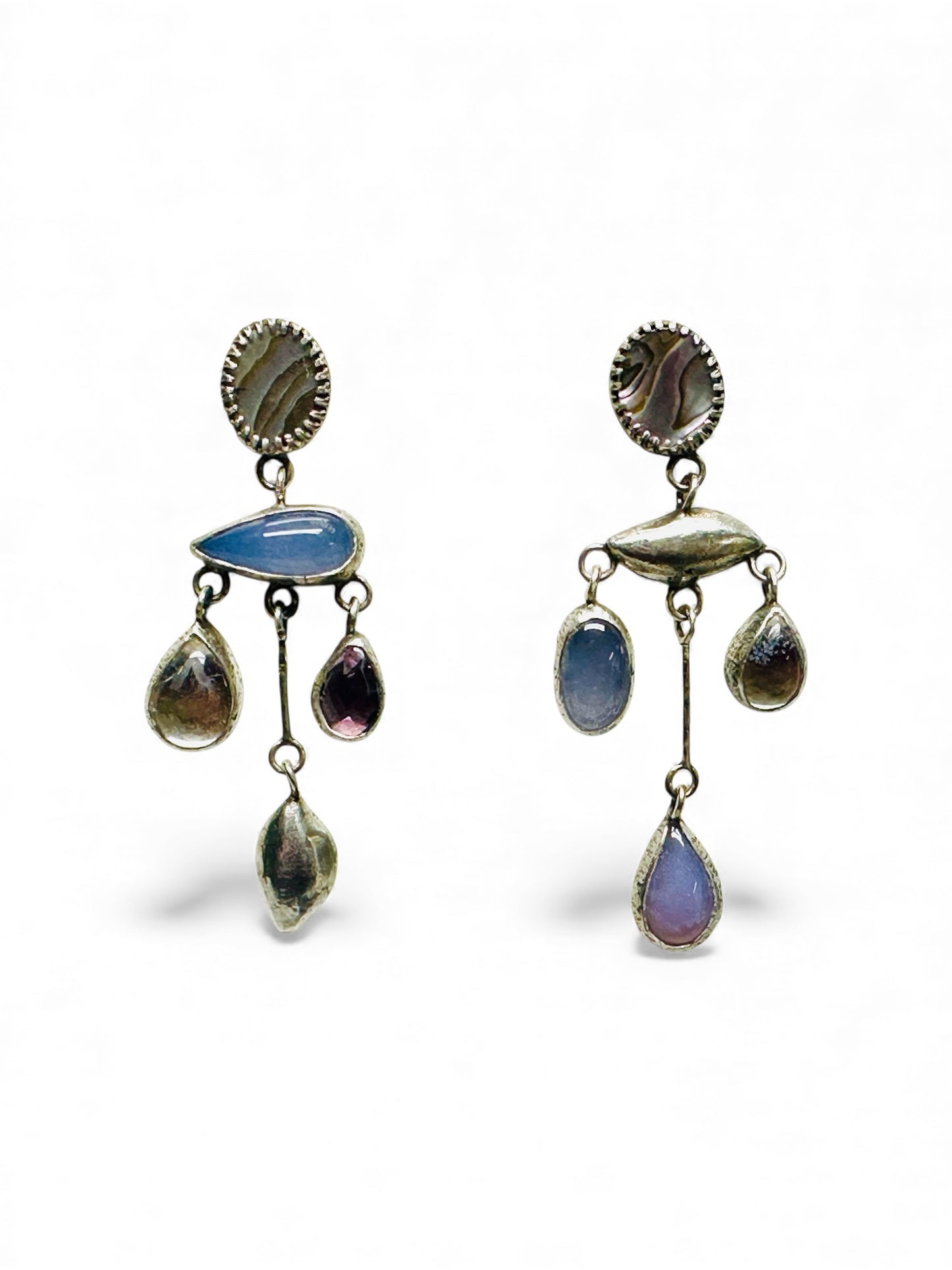 Purpleish Chandelier Earrings in Sterling Silver