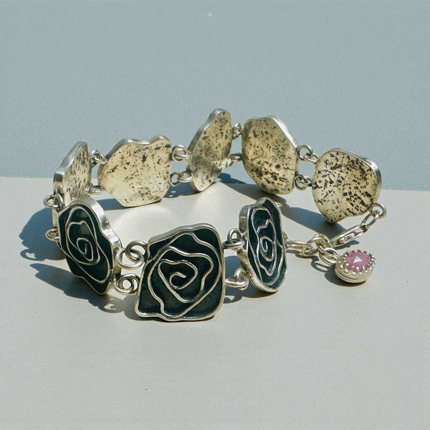 Roses and Romance Sterling Silver Bracelet