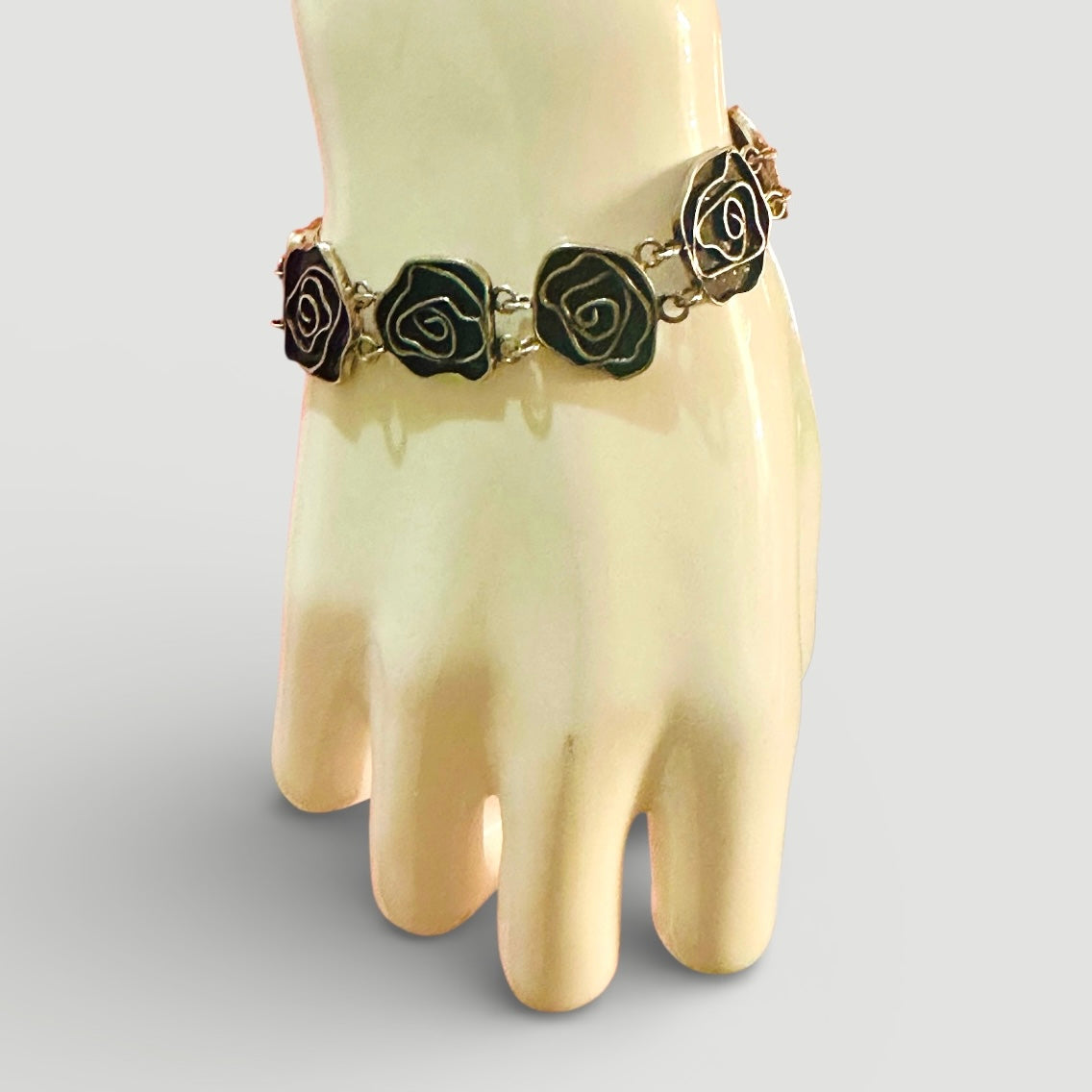 Roses and Romance Sterling Silver Bracelet