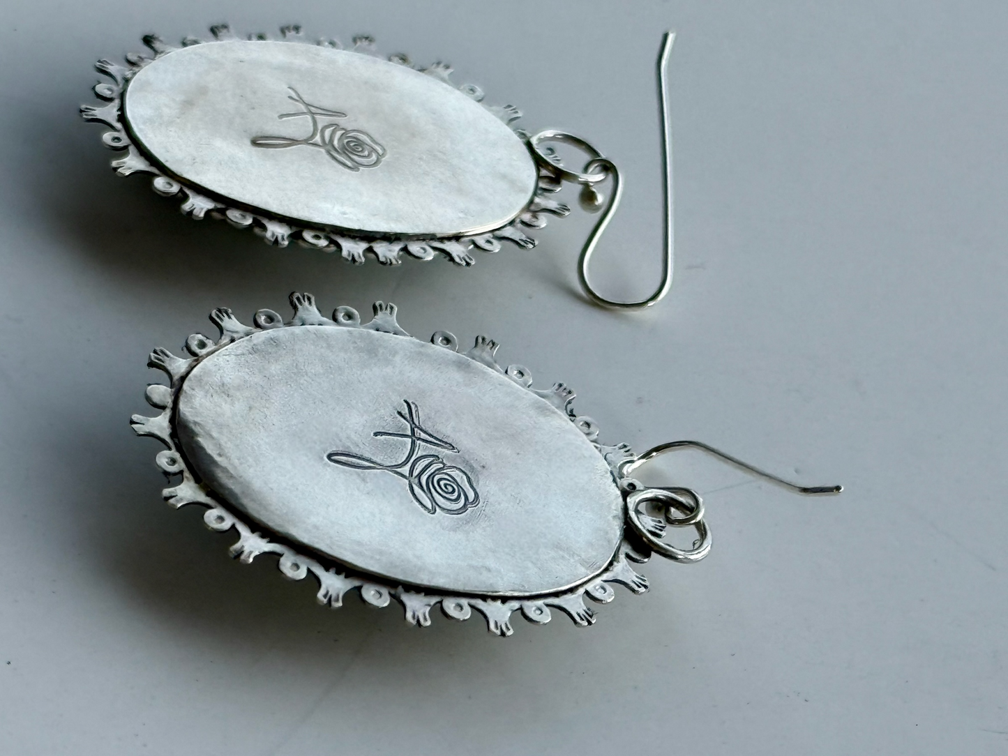 Moss in Snow Earrings in Sterling Silver
